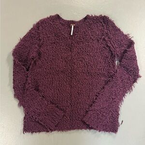 Free People Deep Purple Textured Knit
